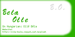 bela olle business card