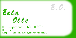 bela olle business card